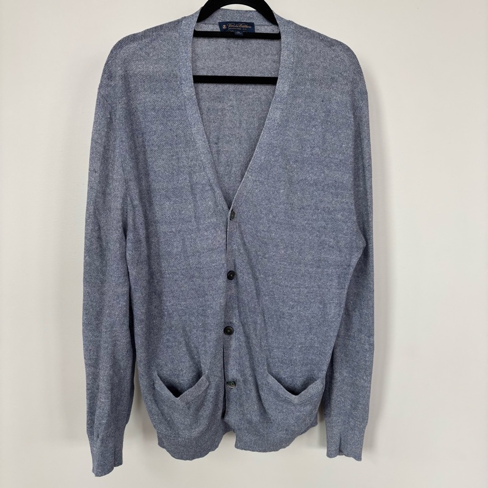 Brooks Brothers Linen Cardigan Sweater Size XL